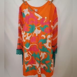 MOI vibrant vintage 1970s style dress